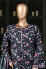 Bin Saeed Stitched 3 Piece Exclusive Printed Khaddar Vol-14 Collection'2025-WK-2649-BLACK