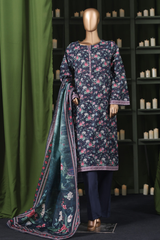 Bin Saeed Stitched 3 Piece Exclusive Printed Khaddar Vol-14 Collection'2025-WK-2649-BLACK