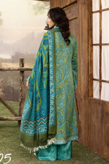 BAHAR BY MAHEES,Printed Silk Marina with Printed Pure China Pashmina Shawl,D-05