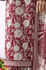Bin Saeed Stitched 3 Piece Printed Vol-01 Collection'2025-WK-2374-red