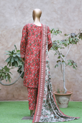 Bin Saeed Stitched 3 Piece Exclusive Printed Khaddar Vol-05 Collection'2025-WK-2408-Rust