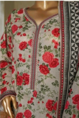 Bin Saeed Stitched 3 Piece Exc Printed Lawn Vol-05 Collection'2025-NSM-2344-white