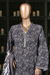 Bin Saeed Stitched 3 Piece Exclusive Printed Khaddar Vol-14 Collection'2025-WK-2647-GREY