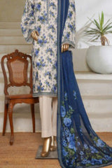 Bin Saeed Stitched 3 Piece Exc Printed Lawn Vol-06 Collection'2025-NSM-2485-white