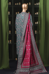 Bin Saeed Stitched 3 Piece Exclusive Printed Khaddar Vol-14 Collection'2025-WK-2646-GREEN