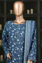 Bin Saeed Stitched 3 Piece Exclusive Printed Khaddar Vol-14 Collection'2025-WK-2645-BLUE