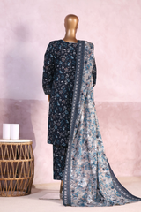 Bin Saeed Stitched 3 Piece Exclusive Printed Khaddar Vol-05 Collection'2025-WK-2407-Blue