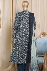 Bin Saeed Stitched 3 Piece Printed Frocks Khaddar Collection'2025-fr-1293-Blue