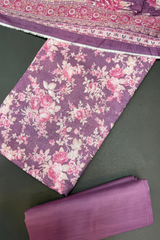 Bin Saeed Printed Khaddar Unstitched 3 Piece Suit - BS25KHD -Pink- Winter Collection