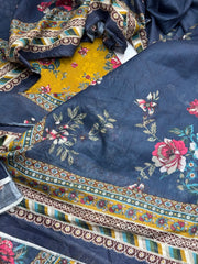 Bin Saeed Printed Lawn Unstitched 3 Piece Suit - D-68