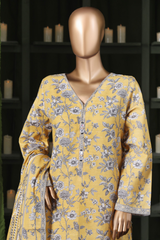 Bin Saeed Stitched 3 Piece Exclusive Printed Khaddar Vol-14 Collection'2025-WK-2638-YELLOW
