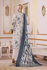 Bin Saeed Stitched 3 Piece Exclusive Printed Khaddar Vol-09 Collection'2025-WK-2568-white