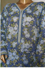 Bin Saeed Stitched 3 Piece Exc Printed Lawn Vol-05 Collection'2025-NSM-2345-blue