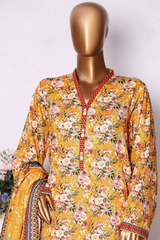 Bin Saeed Stitched 3 Piece Exclusive Printed Khaddar Vol-13 Collection'2025-WK-2626-ORANGE