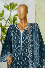 Bin Saeed Stitched 3 Piece Luxury White & White Emb Collection'2026-NSM-2557