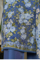 Bin Saeed Stitched 3 Piece Exc Printed Lawn Vol-05 Collection'2025-NSM-2345-blue