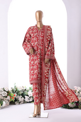 Bin Saeed Stitched 3 Piece Printed Vol-01 Collection'2025-WK-2376-red