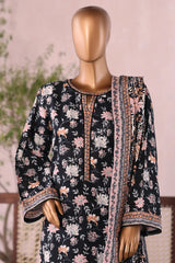 Bin Saeed Stitched 3 Piece Printed Khaddar Vol-03 Collection'2025-WK-2379-Black