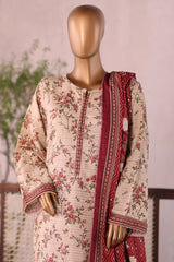 Bin Saeed Stitched 3 Piece Printed Khaddar Vol-03 Collection'2025-WK-2383-Skin