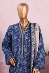 Bin Saeed Stitched 3 Piece Exclusive Printed Khaddar Vol-04 Collection'2025-WK-2391-Blue