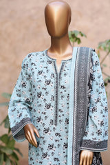 Bin Saeed Stitched 3 Piece Exclusive Printed Khaddar Vol-04 Collection'2025-WK-2392-Ferozi