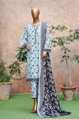 Bin Saeed Stitched 3 Piece Exclusive Printed Khaddar Vol-04 Collection'2025-WK-2392-Ferozi