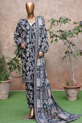 Bin Saeed Stitched 3 Piece Exclusive Printed Khaddar Vol-04 Collection'2025-WK-2393-Black