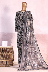 Bin Saeed Stitched 3 Piece Exclusive Printed Khaddar Vol-04 Collection'2025-WK-2394-Black