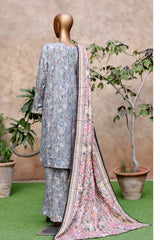 Bin Saeed Stitched 3 Piece Exclusive Printed Khaddar Vol-04 Collection'2025-WK-2395-Green