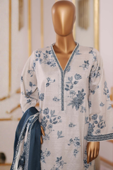 Bin Saeed Stitched 3 Piece Exclusive Printed Khaddar Vol-09 Collection'2025-WK-2568-white