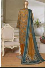 Bin Saeed Stitched 3 Piece Exc Printed Lawn Vol-06 Collection'2025-NSM-2486-brown