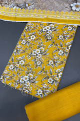 Bin Saeed Printed Khaddar Unstitched 3 Piece Suit - BS25KHD -Yellow- Winter Collection