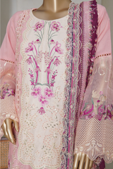 Binsaeed luxury plain cotton with embroidered dupatta d02