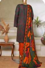 Bin Saeed Stitched 3 Piece Exc Printed Lawn Vol-05 Collection'2025-NSM-2346-green