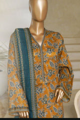 Bin Saeed Stitched 3 Piece Exc Printed Lawn Vol-06 Collection'2025-NSM-2486-brown