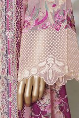 Binsaeed luxury plain cotton with embroidered dupatta d02