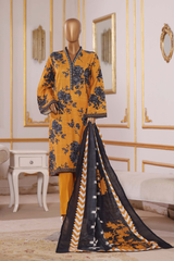 Bin Saeed Stitched 3 Piece Exclusive Printed Khaddar Vol-09 Collection'2025-WK-2566-Yellow