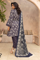 BAHAR BY MAHEES,Printed Silk Marina with Printed Pure China Pashmina Shawl,D-08