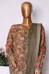 Bin Saeed Stitched 3 Piece Exclusive Printed Khaddar Vol-13 Collection'2025-WK-2629-GREEN