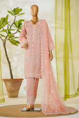 Bin Saeed Stitched 3 Piece Luxury White & White Emb Collection'2026-NSM-2555