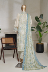 Binsaeed luxury plain cotton with embroidered dupatta d01