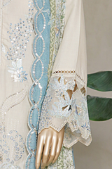 Binsaeed luxury plain cotton with embroidered dupatta d01