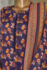 Bin Saeed Stitched 3 Piece Exc Printed Lawn Vol-06 Collection'2025-NSM-2487-blue