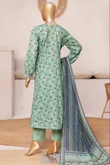 Bin Saeed Stitched 3 Piece Exclusive Printed Frock-LSM-2953-GREEN