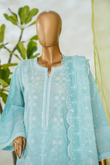 Bin Saeed Stitched 3 Piece Luxury White & White Emb Collection'2026-NSM-2564