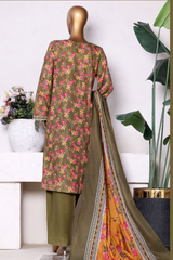 Bin Saeed Stitched 3 Piece Exclusive Printed Khaddar Vol-13 Collection'2025-WK-2629-GREEN