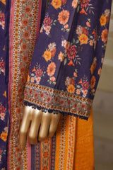 Bin Saeed Stitched 3 Piece Exc Printed Lawn Vol-06 Collection'2025-NSM-2487-blue