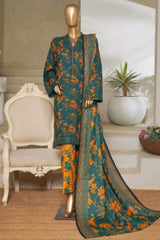 Bin Saeed Stitched 3 Piece Exc Printed Lawn Vol-06 Collection'2025-NSM-2482-green