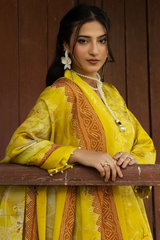 BAHAR BY MAHEES,Printed Silk Marina with Printed Pure China Pashmina Shawl,D-10