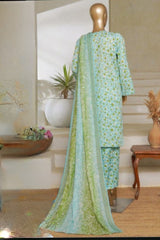 Bin Saeed Stitched 3 Piece Exc Printed Lawn Vol-06 Collection'2025-NSM-2488-blue